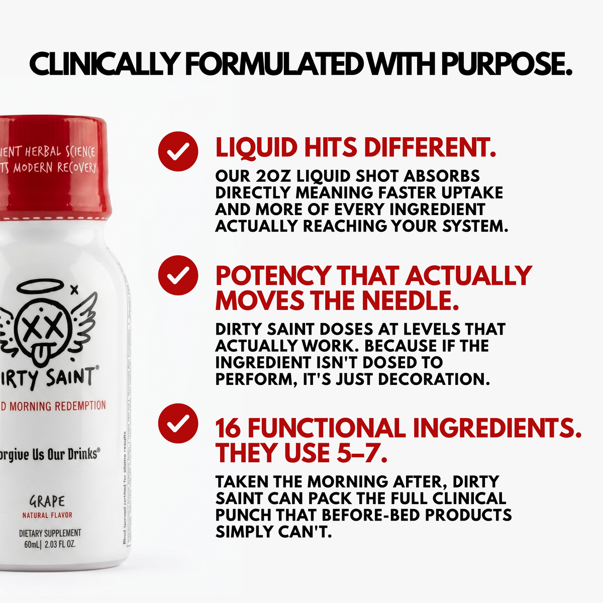 Rapid Hangover Recovery Shot in Natural Grape Flavor