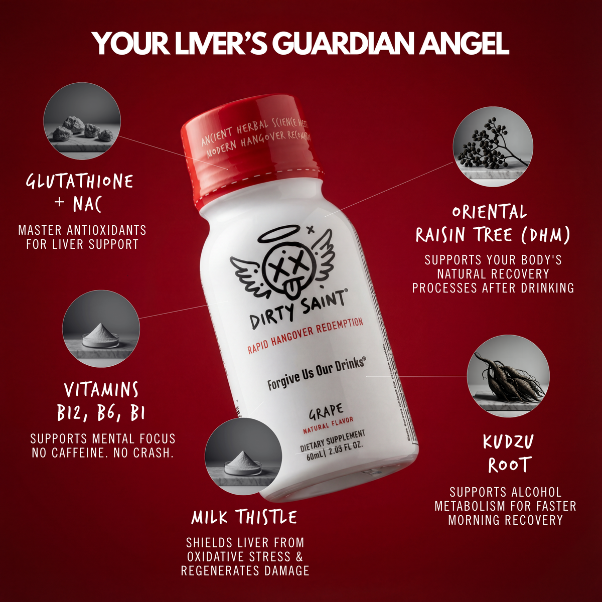Rapid Hangover Recovery Shot in Natural Grape Flavor